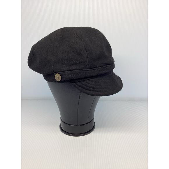 Black Cadet Style Women’s Hat Button Trim - Picture 1 of 5